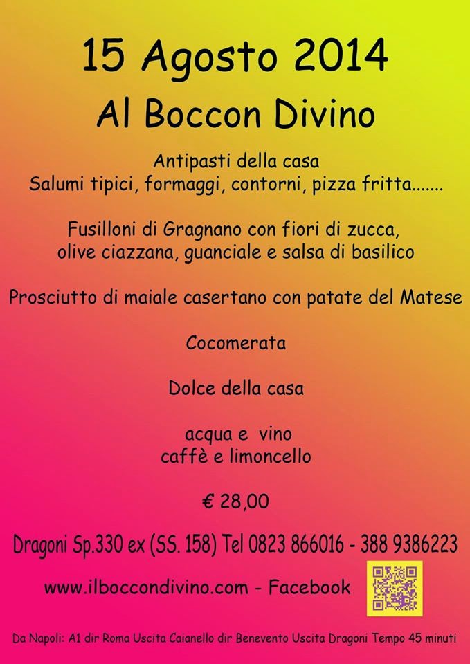 Dragoni, Menù di Ferragosto a Il Boccon Divino