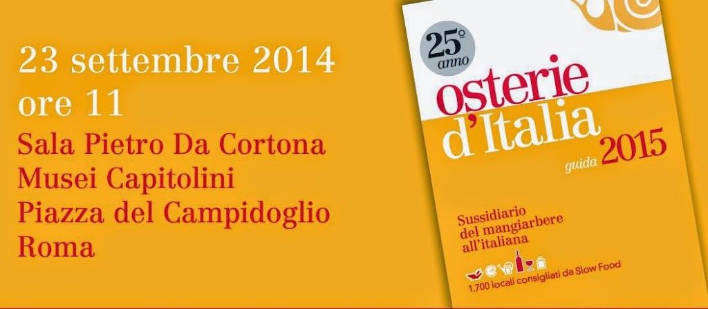 Roma, Presentazione di Osterie d’Italia di Slow Food